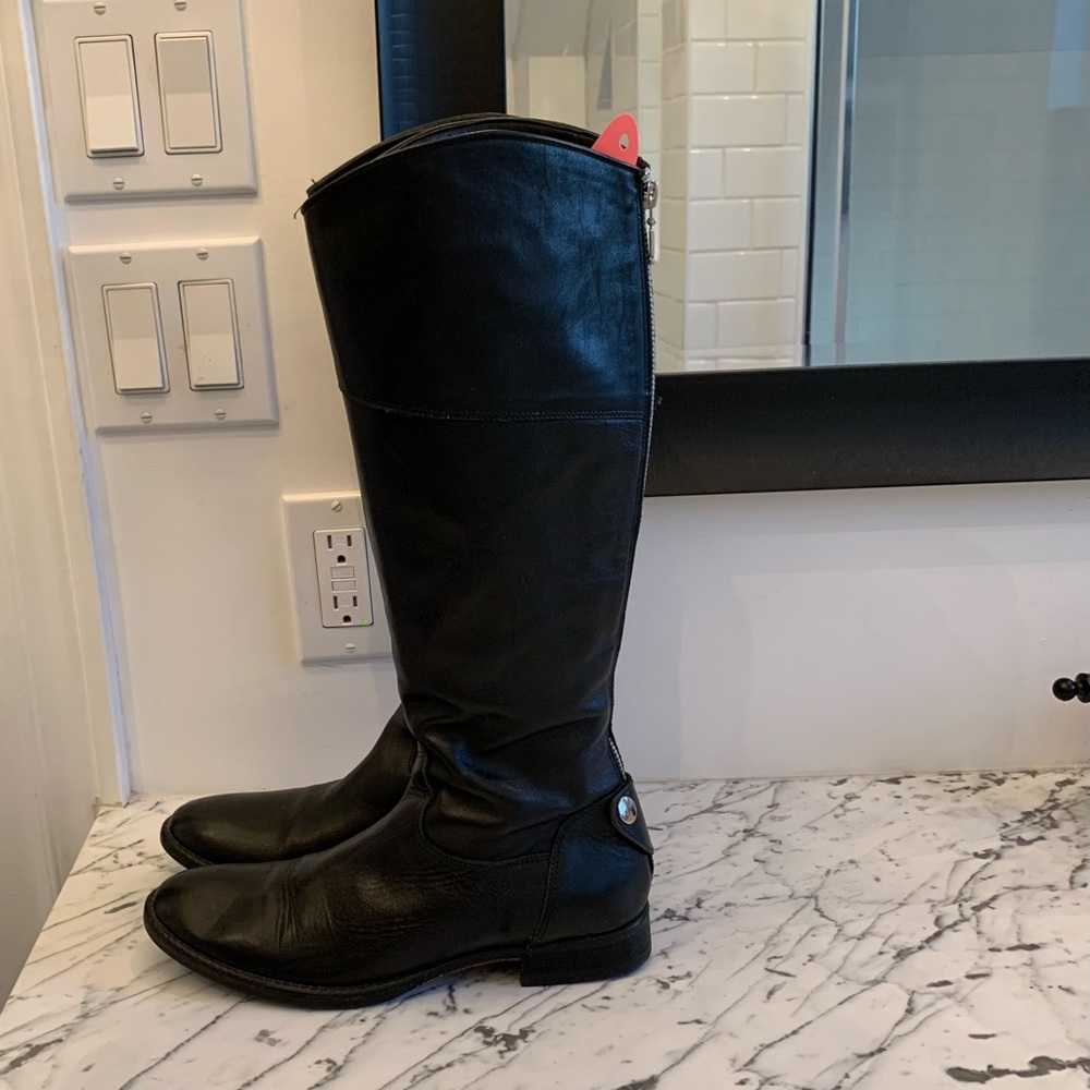 Black Leather Boots. 38
